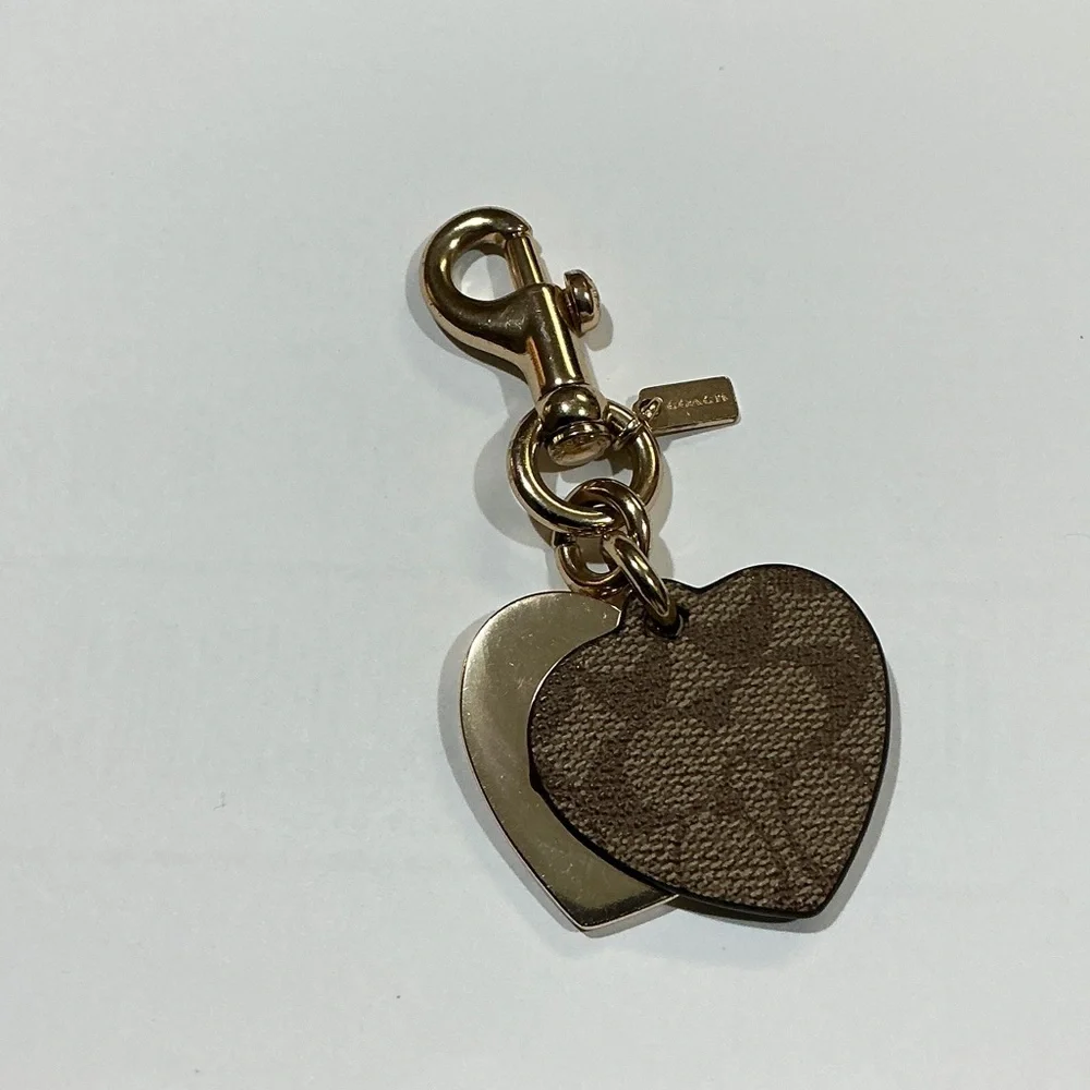 Coach Brown and Gold Heart Key Charm
